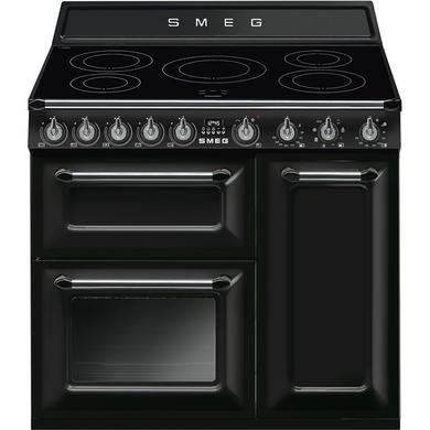 Smeg TR93IBL2 Black 5 Zone Electric Range Cooker with Induction Hob and Steam Cleaning