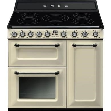 Smeg TR93IP2 Cream 5 Zone Induction Range Cooker with Steam Cleaning