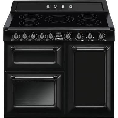 Smeg TR103IBL2 Black 5-Zone Induction Range Cooker with Steam Cleaning - 100cm