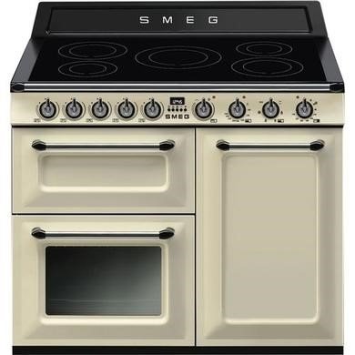 Smeg TR103IP2 Cream 5-Zone Induction Range Cooker with Steam Cleaning