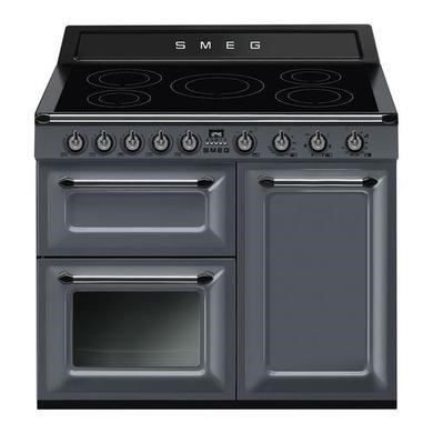 Smeg TR103IGR2 Grey 5-Zone Induction Range Cooker with Steam Cleaning