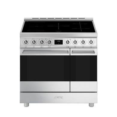 Smeg Symphony 90cm Electric Induction Range Cooker - Stainless Steel, Model C92IPX2