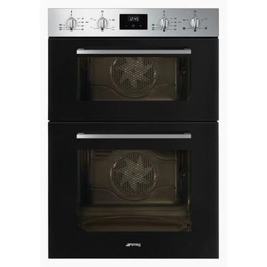 Smeg DOSF400B Stainless Steel Built-In Double Oven, 105L Total Capacity, A Energy Rating