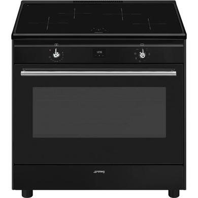 Smeg CX91IMBL Black 90cm Range Cooker with 115L Induction Hob