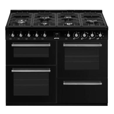 Smeg CX113GMBL Black 110cm Dual Fuel Triple Cavity Range Cooker