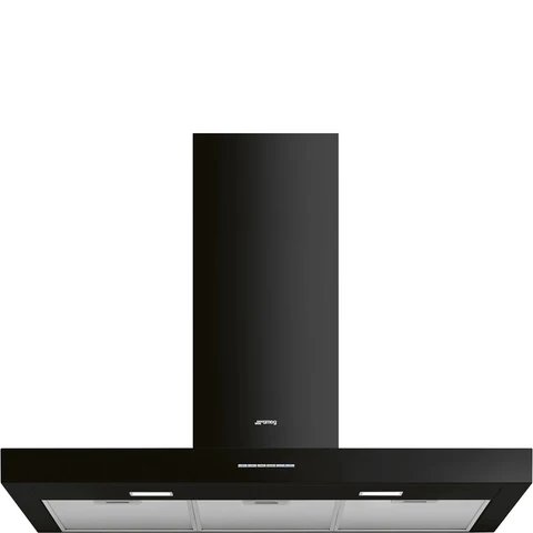 Smeg KBT900BL Black Chimney Extractor Hood, 90cm Width, A Energy Rating