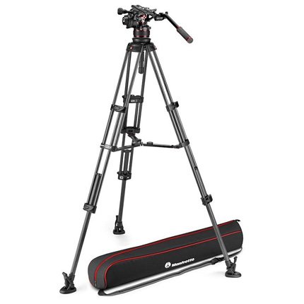 Manfrotto Nitrotech 612 Fluid Video Head with MVTTWINMC Carbon Fibre Twin Leg Tripod