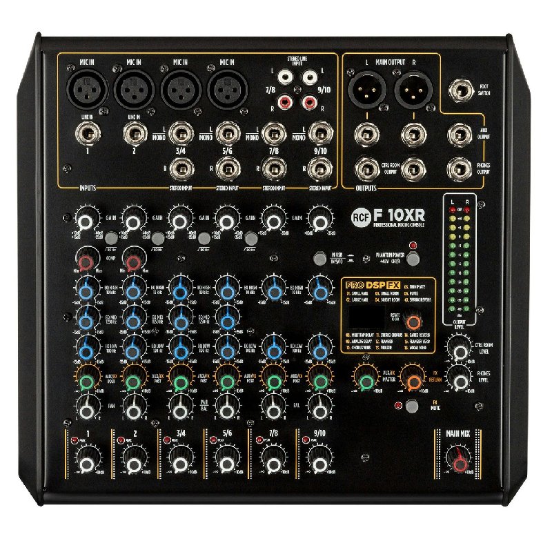 RCF F 10XR 10-Channel Mixing Console with Multi-FX and USB Recording
