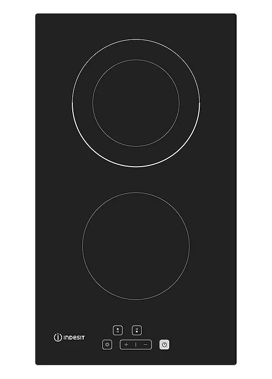 Indesit IRD 2030 B Black 30cm Ceramic Hob with 2 Zones and Touch Controls