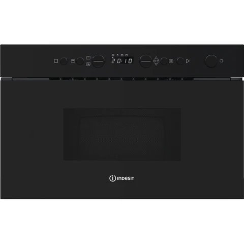 Indesit IMK12BUK Built-In Microwave and Grill - Black, 22 Litre