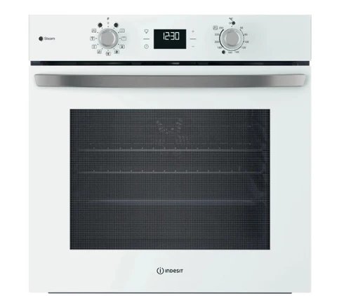 Indesit IO258HSWUK Turn&Go Steam Electric Single Oven - White, 71L