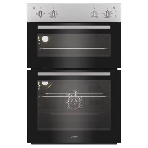 Indesit DII 10N S Silver Built-in Double Electric Oven - 69L/36L Capacity