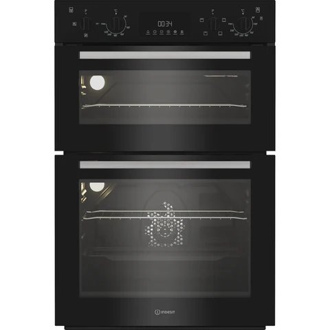 Indesit DII 10D B Black Built-in Double Electric Oven - 105L Total Capacity