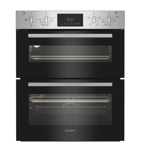 Indesit DUI12DIX Stainless Steel Built Under Double Electric Oven - 86L Total Capacity