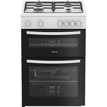 Indesit IDG6GW White 60cm Gas Double Cooker