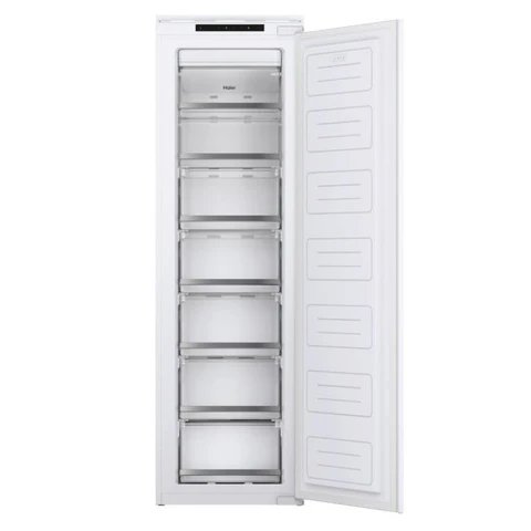 Haier HAUN518EWK Integrated Tall Frost Free Freezer, 200 Litre, E Energy Class