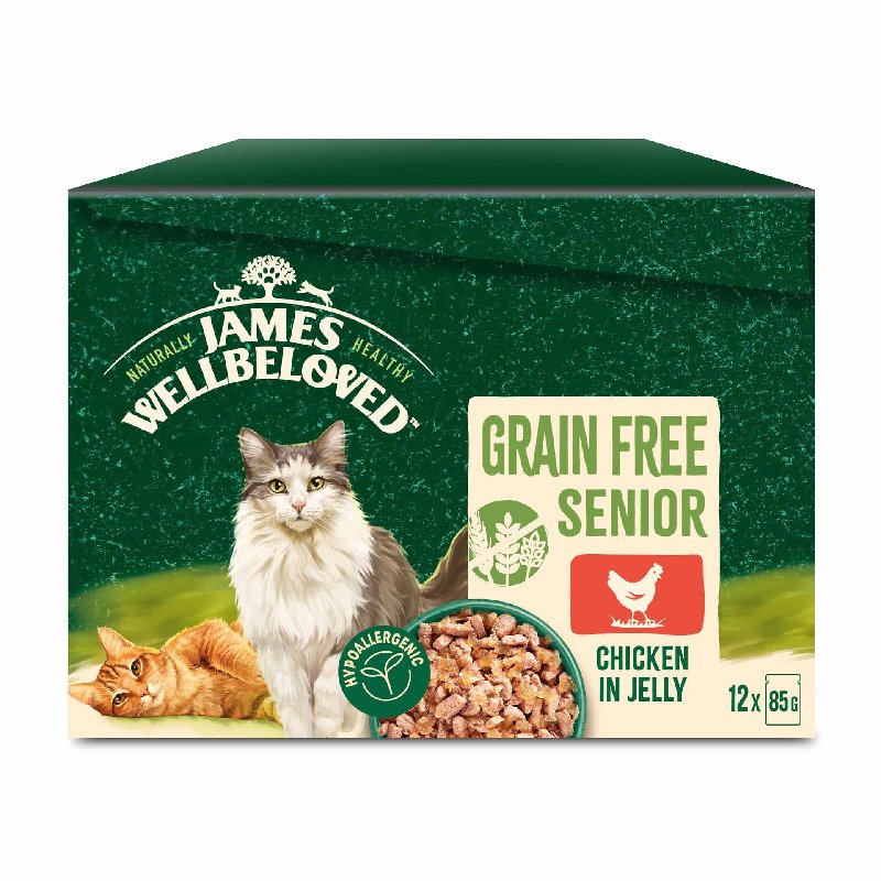 James Wellbeloved Senior Grain Free Chicken Cat Food 12 x 85g Pouches