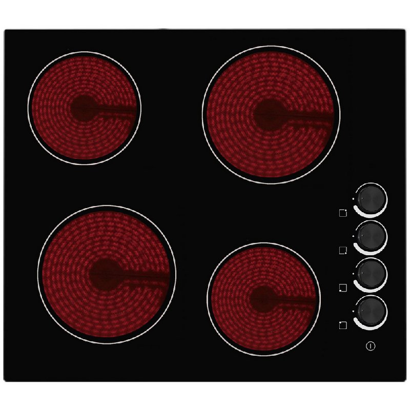 Cata UBCH60KCR 58cm Black Ceramic Hob with 4 Zones and Side Controls