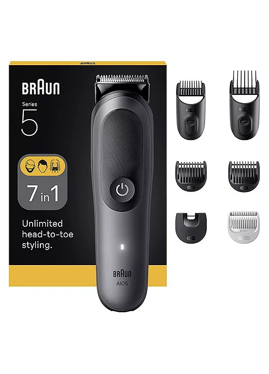 Braun Series 5 All-In-One 7-in-1 Grooming Kit, AIO5520, Grey