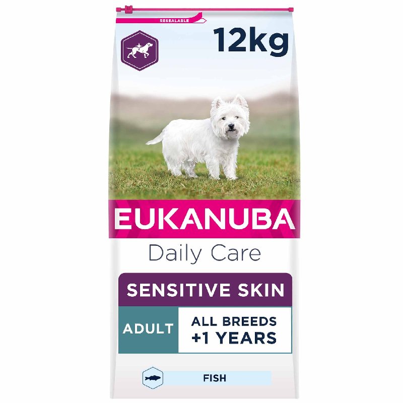 Eukanuba Daily Care Sensitive Skin Adult Dry Dog Food - Fish, 12kg