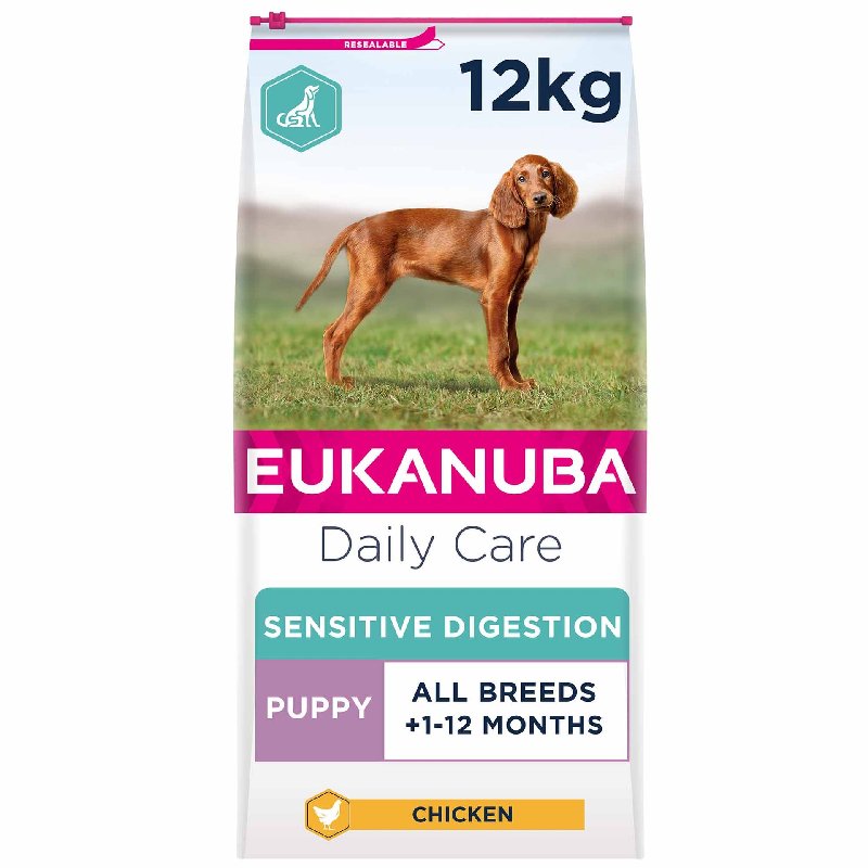 Eukanuba Daily Care Sensitive Digestion Puppy Dry Dog Food - Chicken 12kg