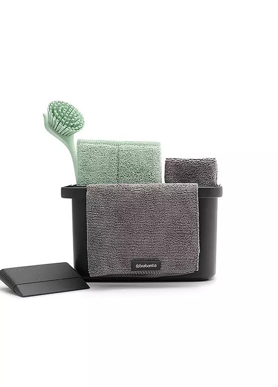 Brabantia SinkSide Cleaning Caddy Set in Dark Grey with 7 Tools