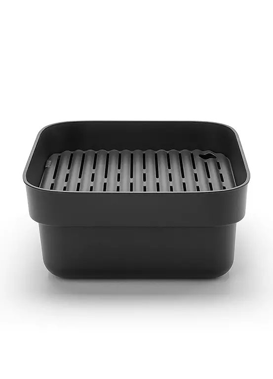 Brabantia Sinkside Dark Grey Square Washing Up Bowl with Drying Tray