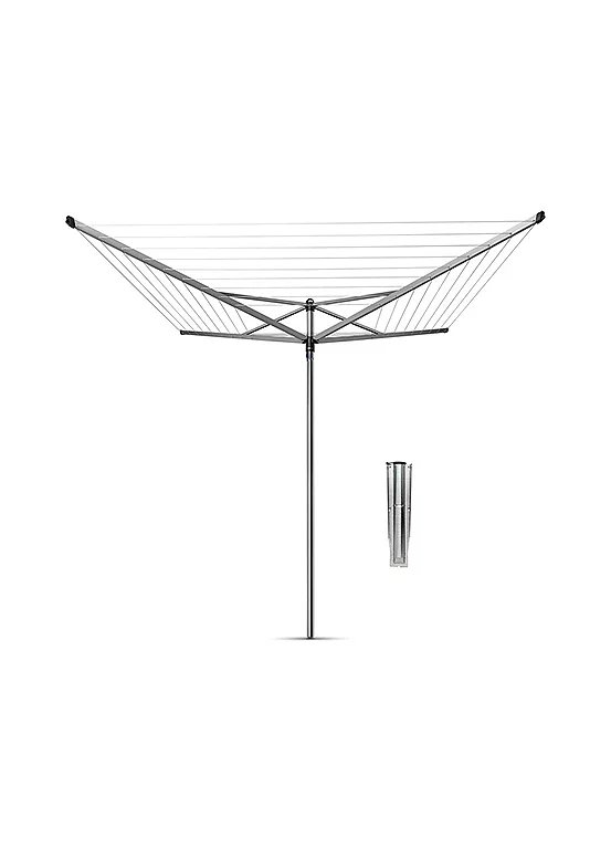 Brabantia Metallic Grey Topspinner Rotary Airer 40m with Metal Ground Spike