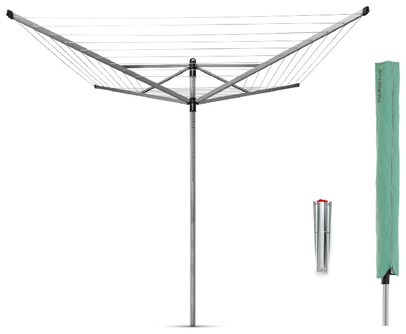 Brabantia 60m Lift-O-Matic Rotary Washing Line with Ground Spike and Cover