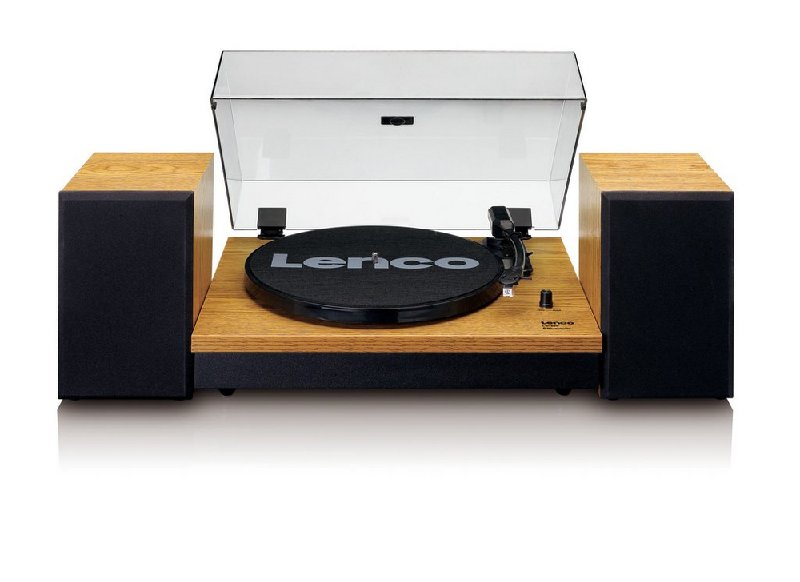Lenco LS-300WD Belt-Drive Turntable with Bluetooth and Hi-Fi Speakers - Oak