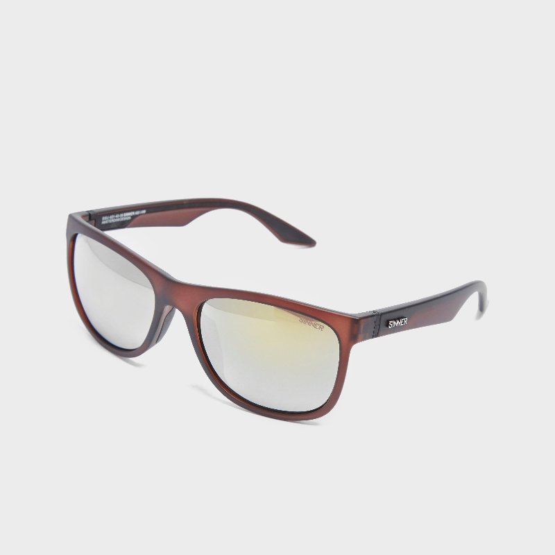 Sinner Rockford Sunglasses Matte Brown with Yellow Lenses