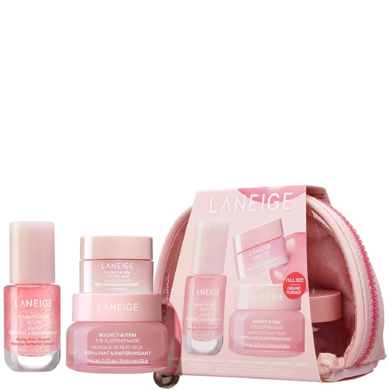 Laneige Bouncy Skin On The Go Set with Serum, Eye Mask and Sleeping Mask