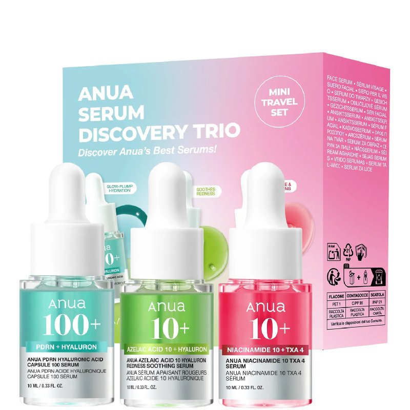 Anua Serum Discovery Trio: Niacinamide, Azelaic Acid & PDRN Capsule Set