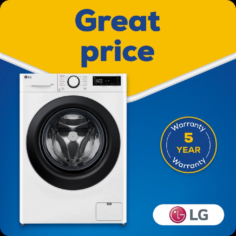 LG F4Y510WBLN1 10kg 1400 Spin Washing Machine in White
