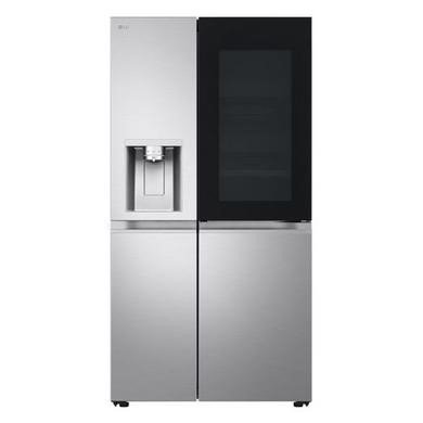 LG InstaView 628 Litre Side-By-Side American Fridge Freezer in Brushed Steel