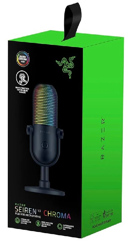 Razer Seiren V3 Chroma RGB USB Condenser Streaming Microphone - Black