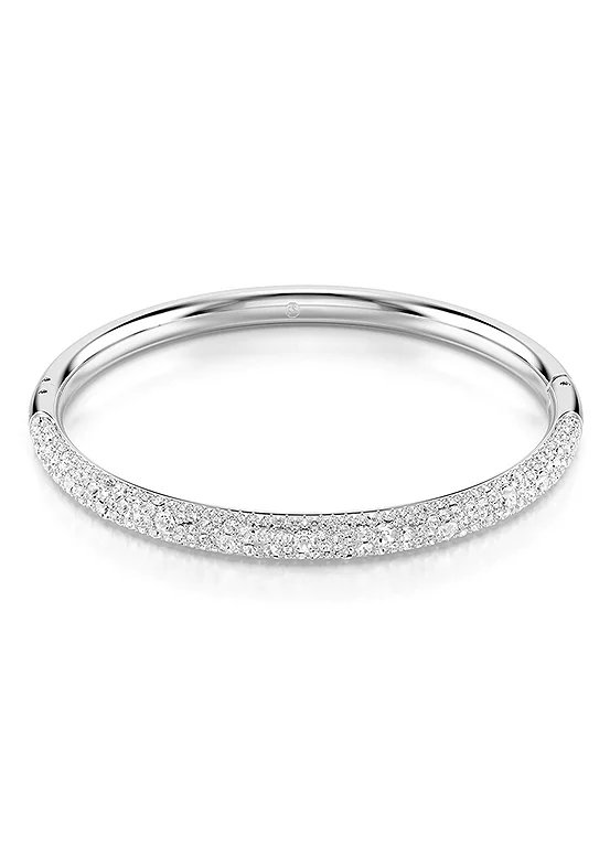 Swarovski Sublima Silver Tone Crystal Pavé Bangle, 6.8 Inches, Model 5684241