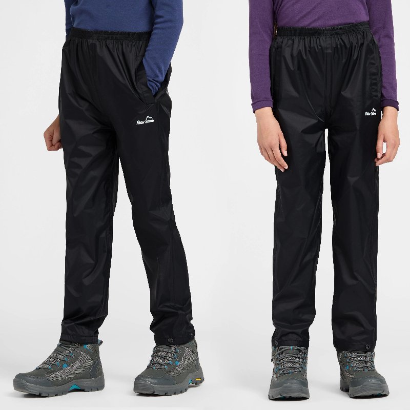 Peter Storm Kids Packable Waterproof Overtrousers in Black