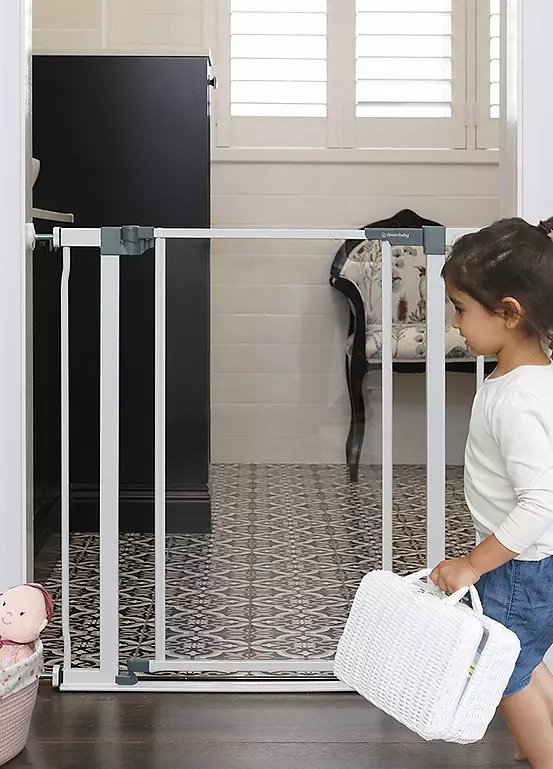 Dreambaby Clear Panel Low-Step Safety Gate, White, 76-81cm