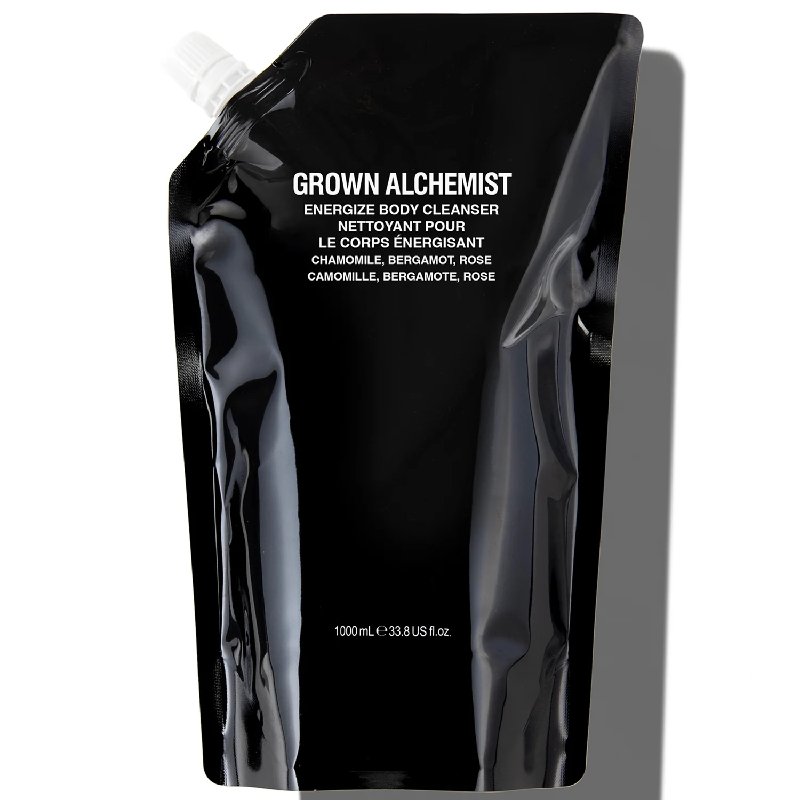 Grown Alchemist Energize Body Cleanser Refill Pouch, Chamomile, Bergamot & Rose, 1 Litre