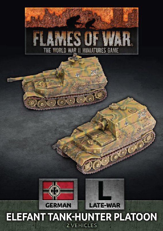 Flames Of War Elefant Tank-Hunter Platoon with 2x 8.8cm Tank-Hunters