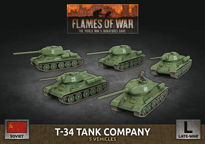 Flames Of War Soviet T-34 Tank Company Late War Model Kit