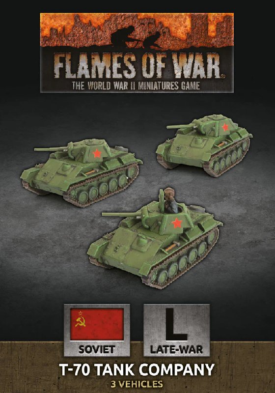 Flames of War T-70 Tank Company Set with 3 Plastic Tanks