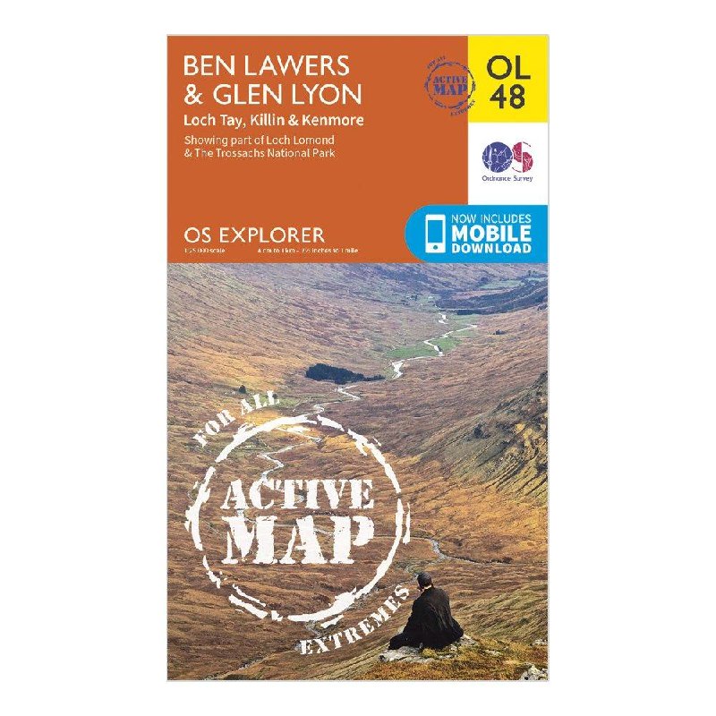 Ordnance Survey Explorer Active OL48 Ben Lawers & Glen Lyon Map with Digital Version