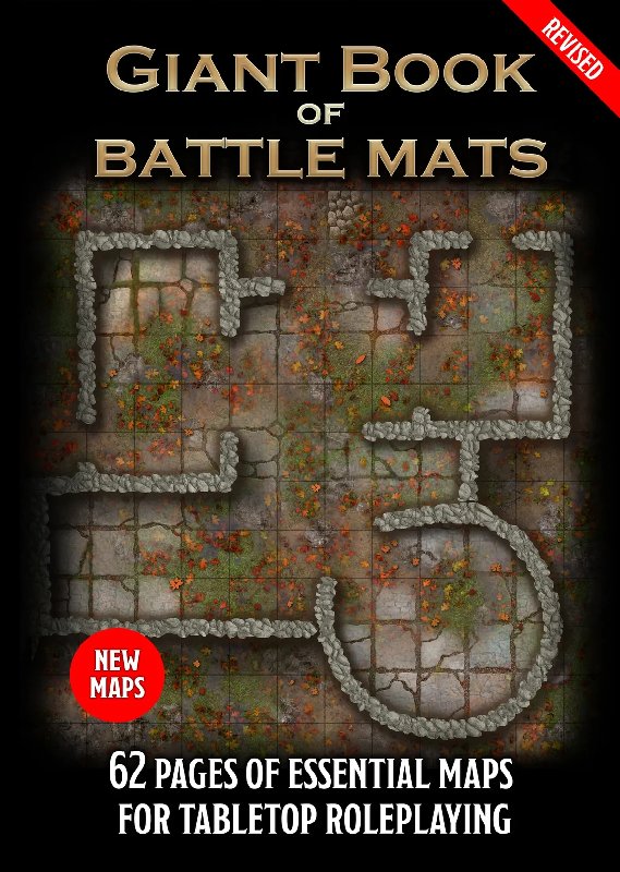 Loke Battlemats Revised Giant Book of Battle Mats with 62 Fantasy RPG Maps