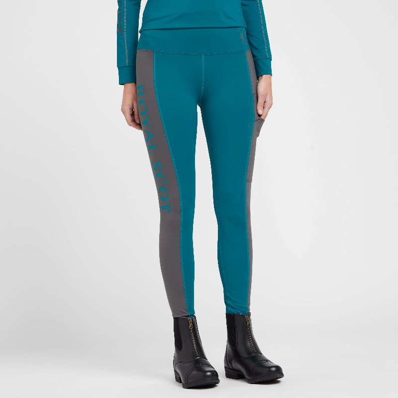 Royal Scot Women's Amelia Full Seat Riding Tights in Ocean Blue